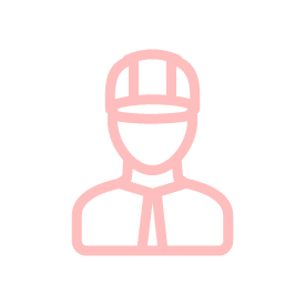 Outline of a person wearing a hard hat.